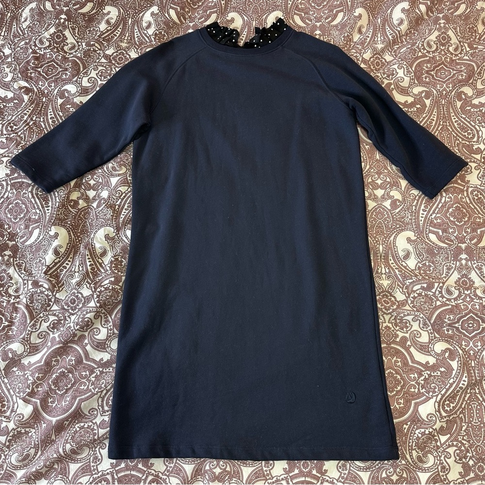 Scotch & SodaNavy Blue Dress with Ruffled Heart Collar